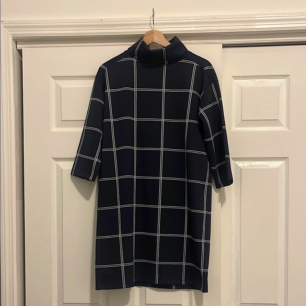 LOFT Plaid Turtleneck Dress